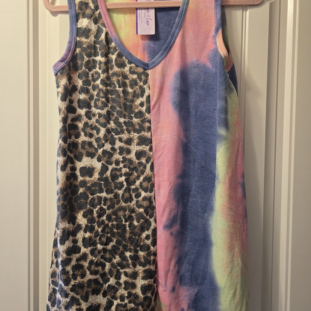Leopard and Tie-Dye Tank Top